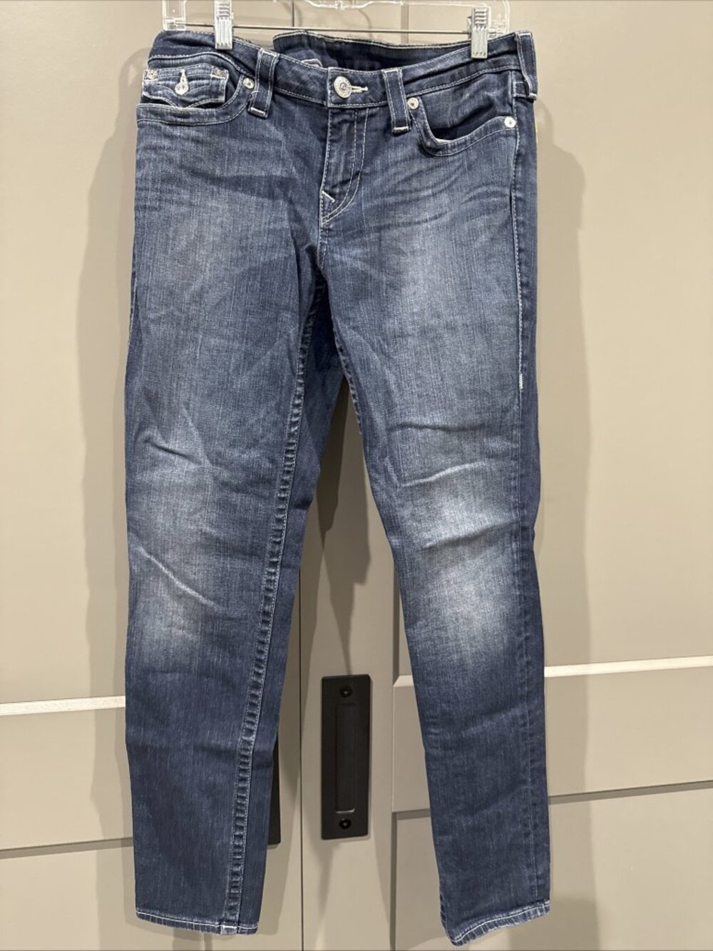 True Religion Jeans Women 33 Blue Skinny Medium Wash Denim Low Rise